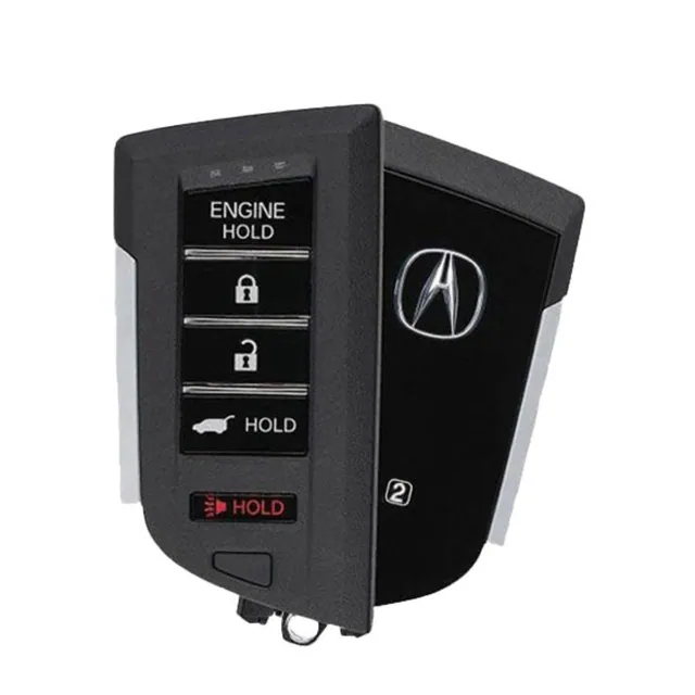 Front and back of an Acura smart key with the Acura emblem
